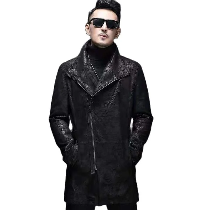 

2023 new arrival spring high quality genuine leather jackets men,men's sheepskin coat overcoat 003