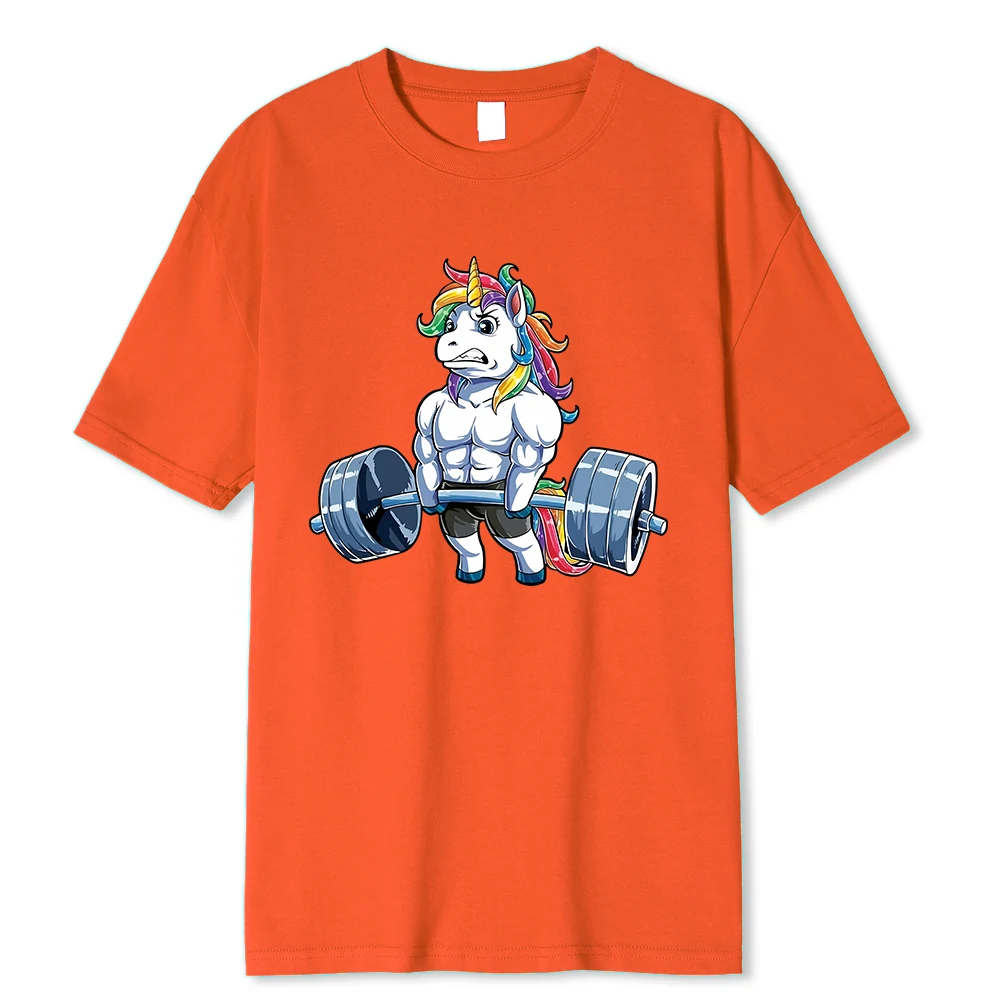 Divertente Palestra Unicorno Fiess Bodybuilding Girocollo T Shirt Uomo Casual Manica Corta Magliette Top Dropshipping_voghion.com