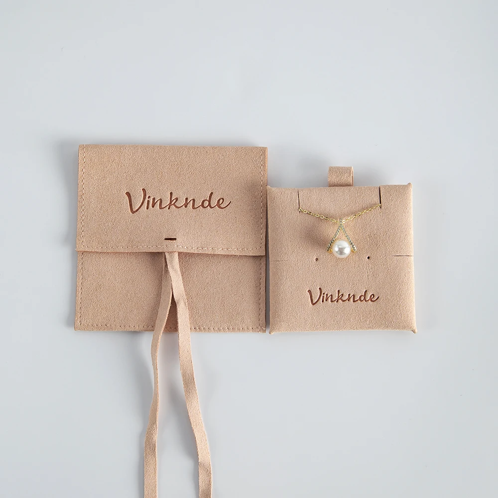 Maßgefertigter Mikrofaser-Schmuckbeutel aus Wildleder, Kleiner Samtbeutel für Schmuck, Ohrringe, Ringe, Halsketten, Verpackung & Präsentation, Geschenkbeutel mit Karte – Detail 19