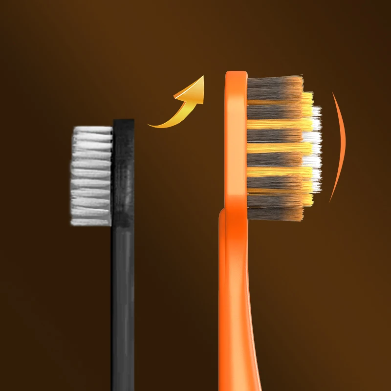 6팩 가정용 치아 세척 구강 관리 부드러운 칫솔모 도구 프리미엄 손잡이 칫솔 세트 성인용