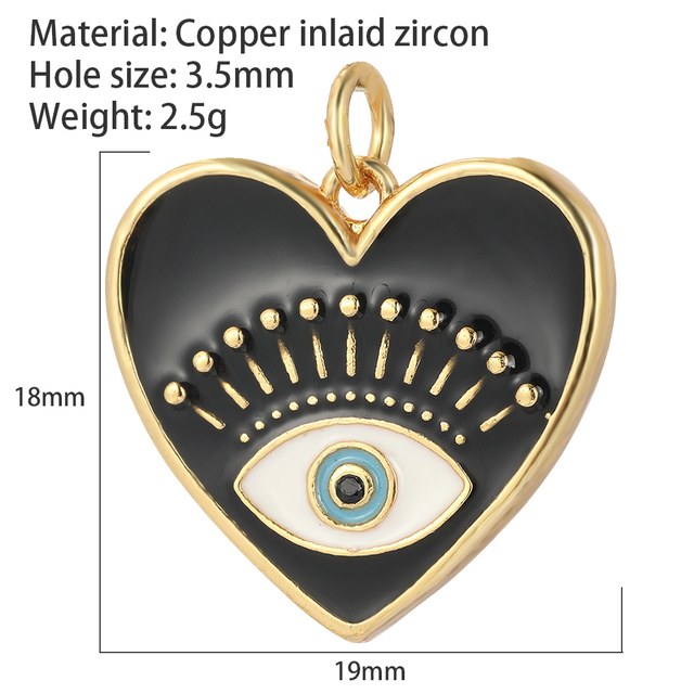 Heart Love Pendant Charms Diy Earrings Necklace Bracelet Make Charms for Jewelry Making Supplies Accessories Evil Blue Eye