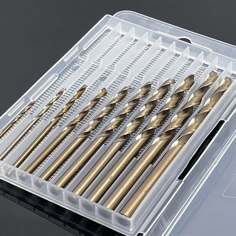 Empty Box Storage Case for Plastic Twist Drill and Tool Accessories; Transparent 5/10 Hole Toolbox for Woodworking Drill Bit
