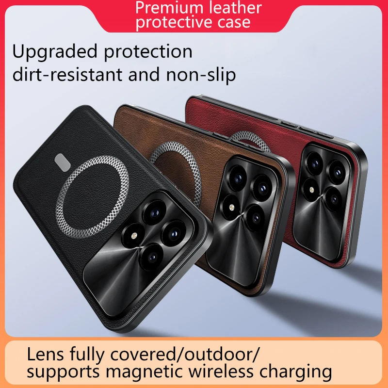 Luxury Leather MagSafe Magnetic Matte Silicone Phone Cover and Bumper