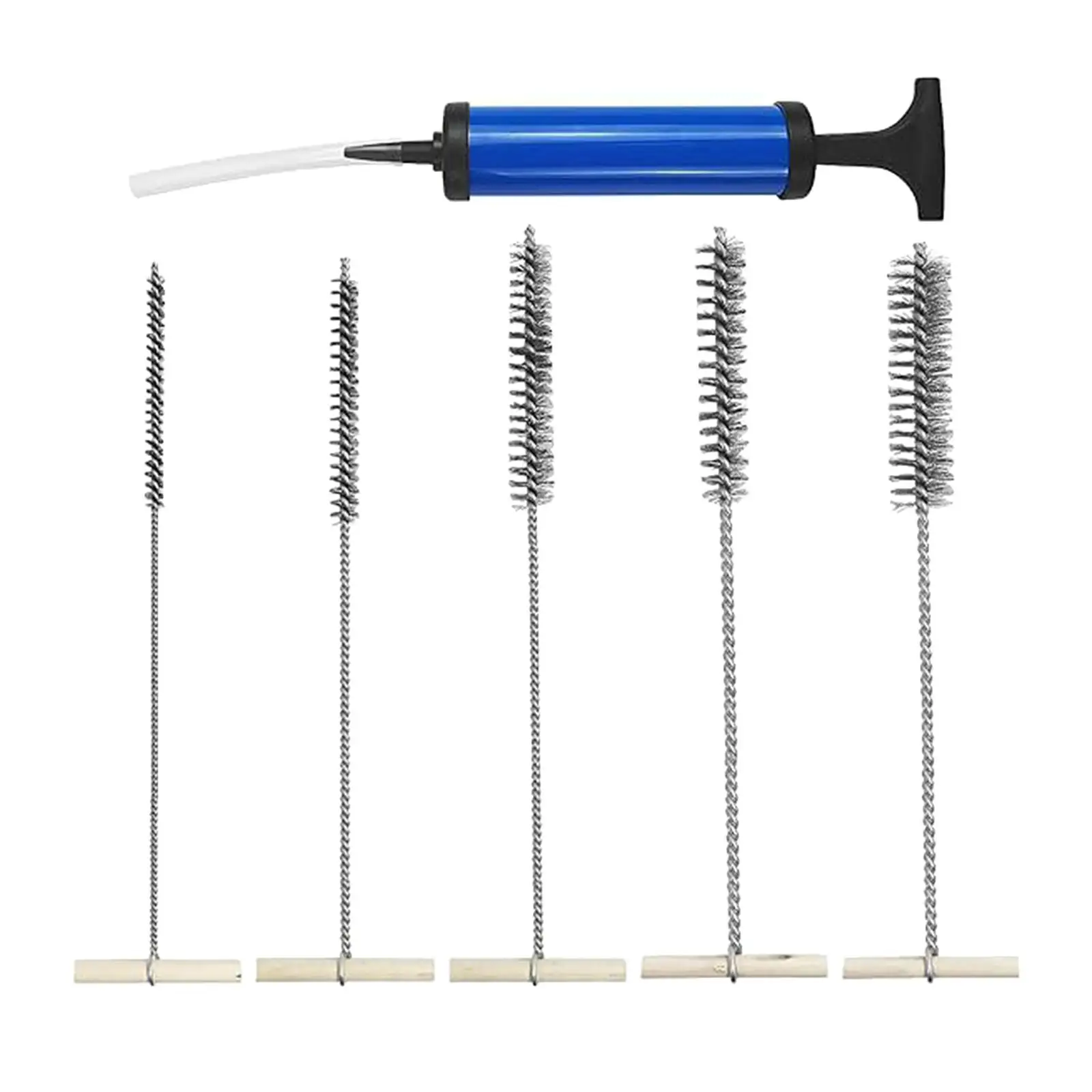 Pipe Cleaning Brush Set Small Parts Versatile Bristles Drill Hole Blower Pipe Cleaner 6 Pieces For Drill Hole Cleaning Glasses