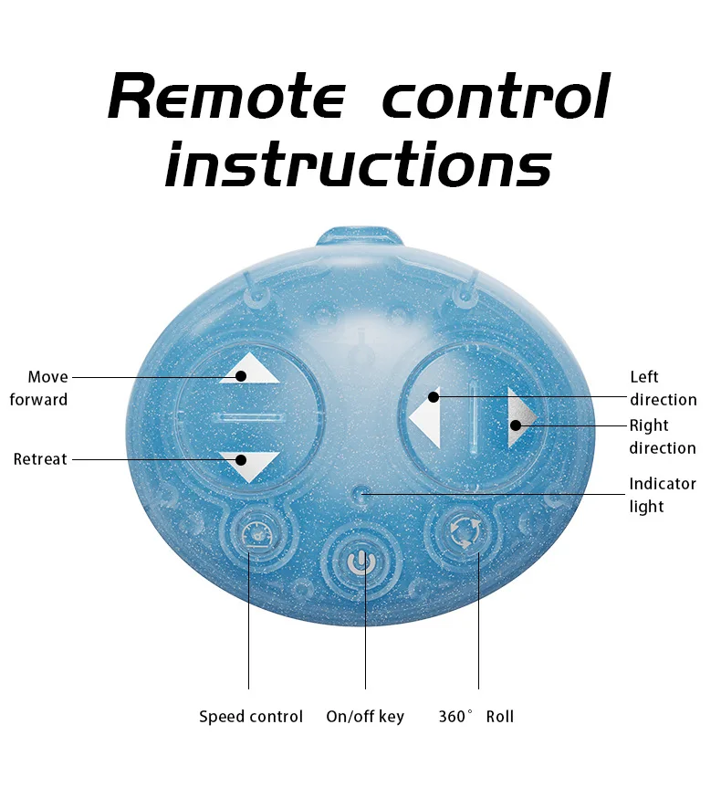 قارب RC صغير دفع الكرة عالية السرعة مصباح ليد 2.4...