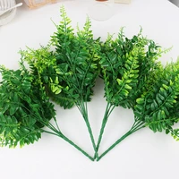 Artificial Flowers Plants Long Stem Plastic Persian Eucalyptus Leaf Fish Herb Home Office Table Centerpieces Garden Decoration - Image 2