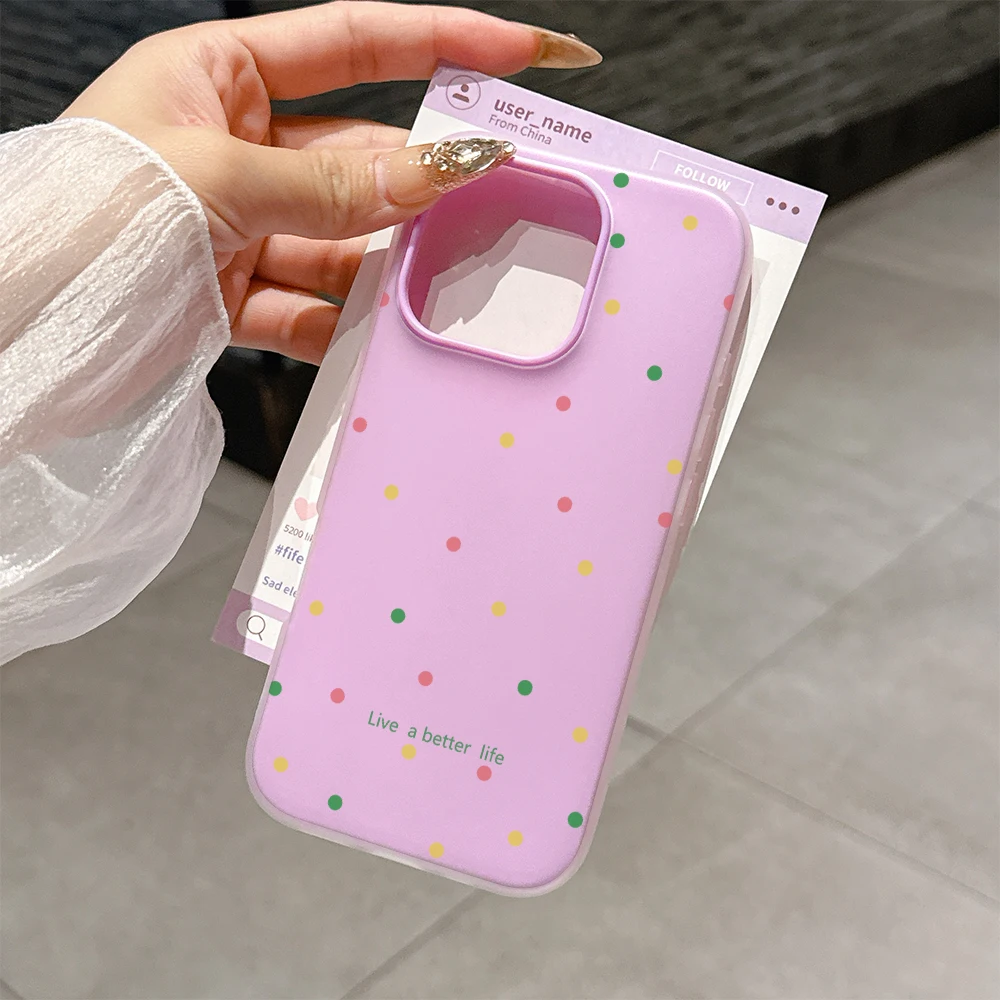 Candy Color Polka Dots Soft Matte Phone Case