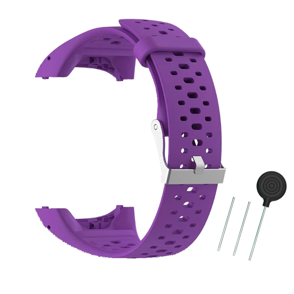 Bracelet de montre en silicone adapté pour POLAR M400, bracelet turquoise avec trous, outils de haute qualité