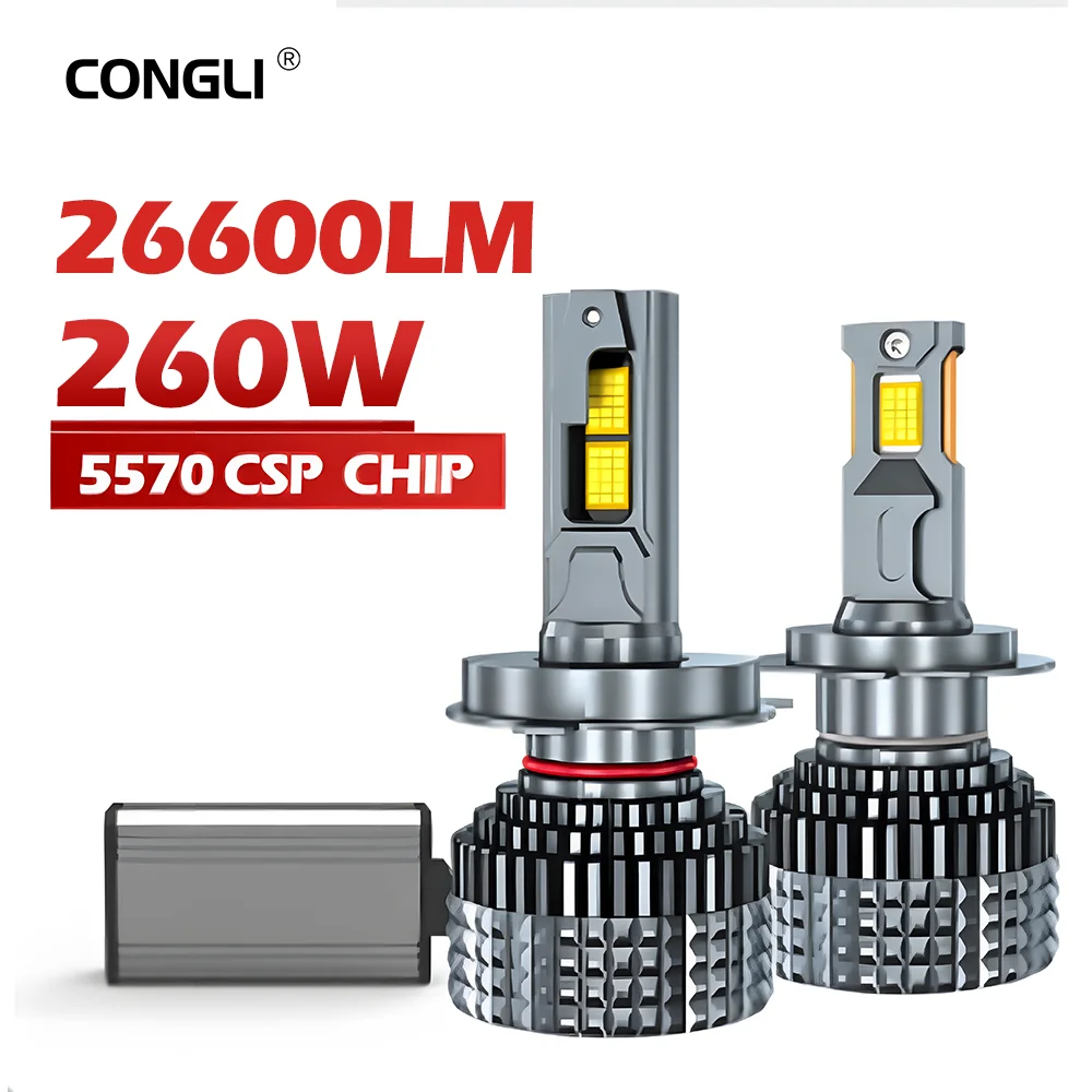 

CONGLI Car Headlight H4 Hi/Lo Beam LED 260W 26000LM H7 H1 H3 H8 H9 H11 H13 9005 9006 9007 6500K Auto Headlamp Fog Light Bulbs
