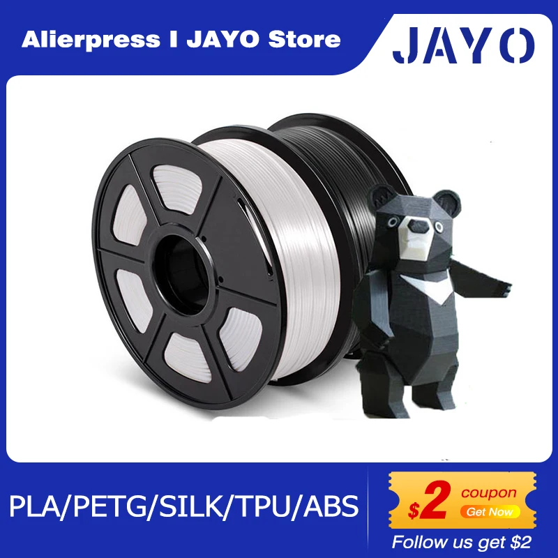 JAYO PLA/PETG/SILK/TPU/ABS 3D Printer Filament 1.75mm 2 Rolls  3D Printing Materials for 3D Printer Free Shippment tri colors 3d printer filament 250g pla 3 colors 3d printing material 1 75mm sublimation products magic pla silk filaments