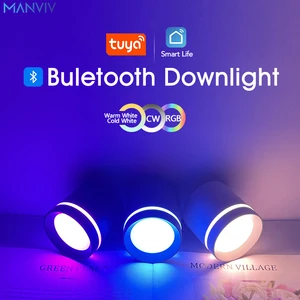 MANVIV Smart Dimmable Led Downlight 13W 220V with Tuya Bluetooth Control RGB Spotlights Led Ceiling for Room Indoor Decoration