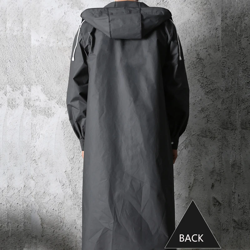 Chaqueta de Lluvia para Hombre y Mujer, Ropa con Capucha Larga e Impermeable, para Viaje, Exteriores, Pesca, Escalada, Gruesa, Color Negro -