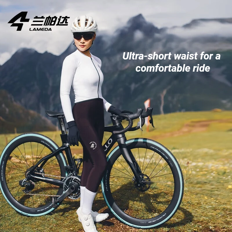 Lameda Cycling Jersey Women Longsleeve Fleece Warm Cycling Top, Winter New Ladies Thick Top With Short Waist Design