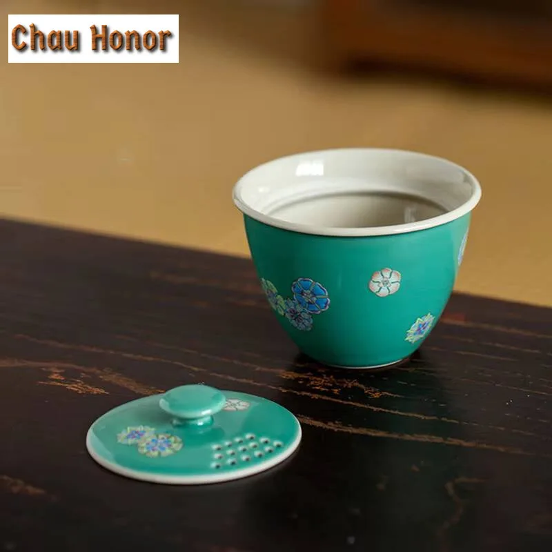 Turquoise Ceramic Travel Tea Set 1 Pot 2 Cups Tea Maker Portable Teapot Kung Fu TeaSet Teaware Outdoor Travel Tea Set Drinkware