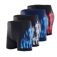 Men Swimwear Swimsuit Mens Swim Shorts Bathing Suit Swimming Pool Trunks Beach Briefs Flame Boxer Badpak maillot de bain homme 2