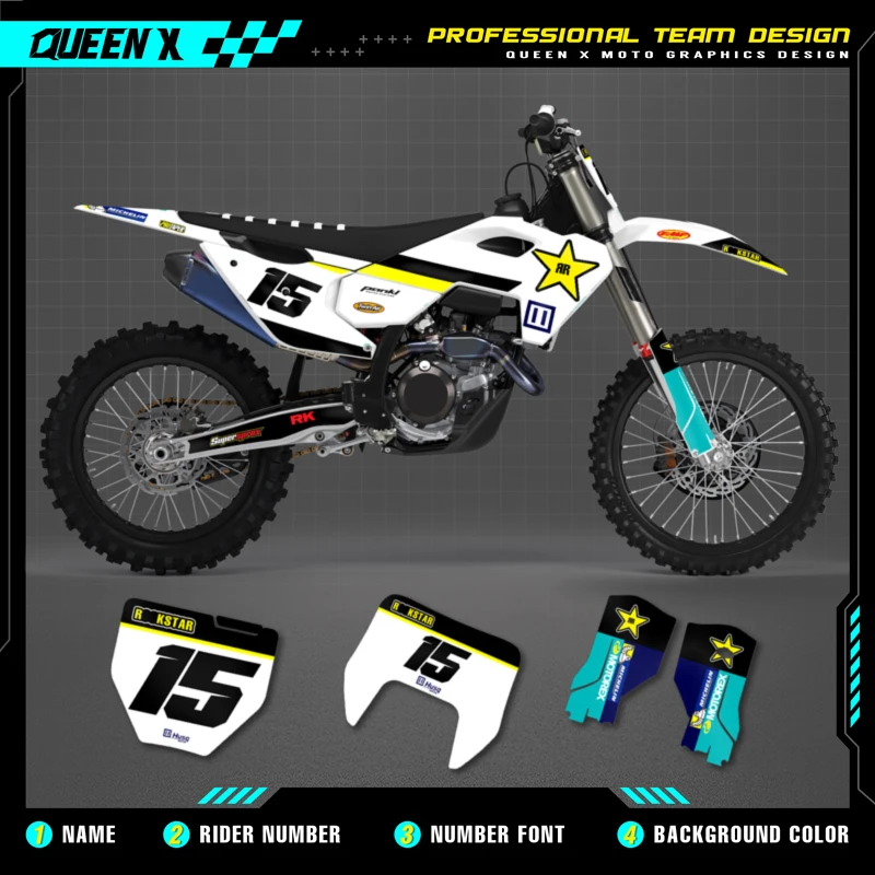 

Оригинальные графические наклейки QUEEN X MOTOR для мотоциклов, Набор наклеек для Husqvarna Decal 2023-2025 TC FC TX FX FS 2024-2026 TE FE 02