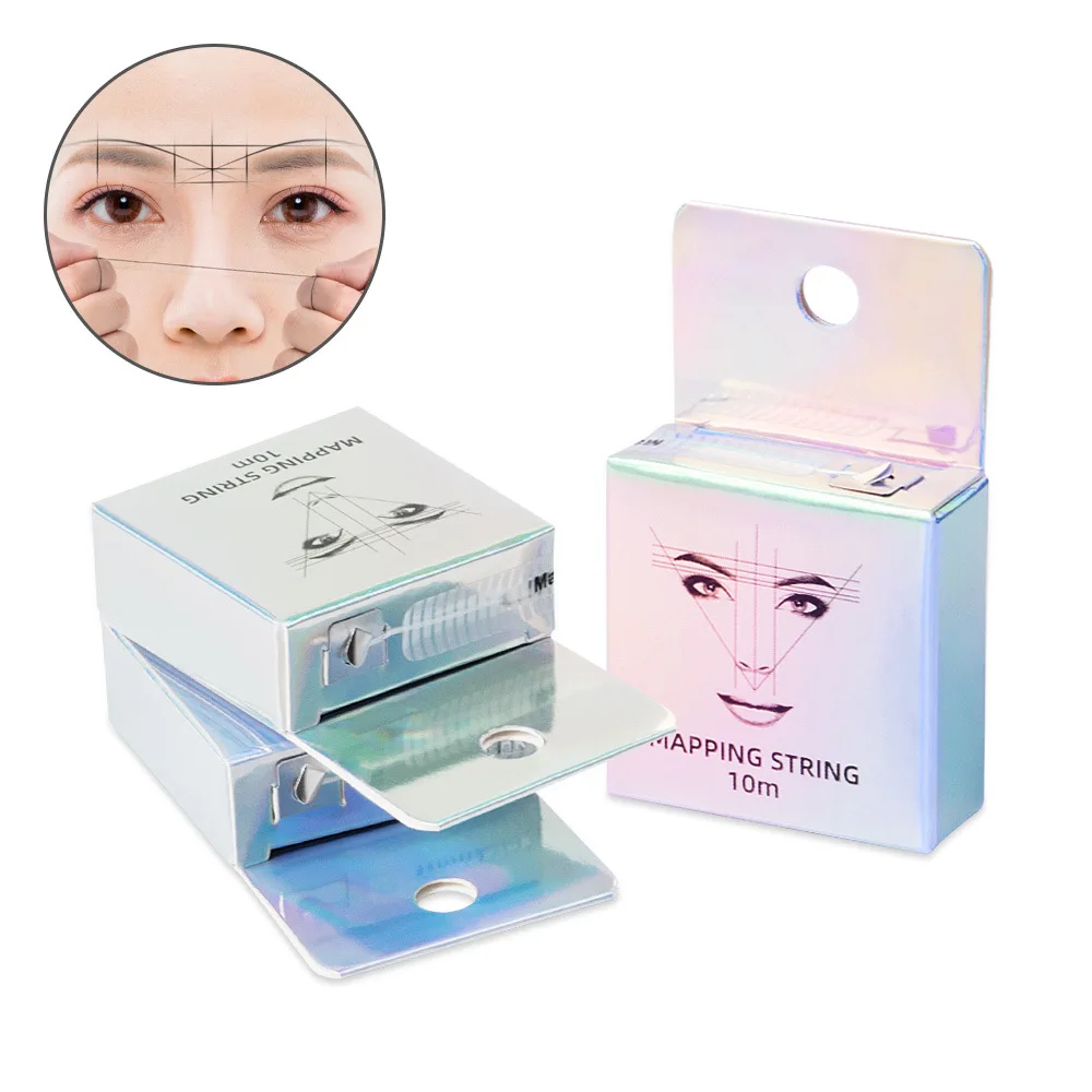 5 Colors Tattoo Thread Eyebrow Marker Thread Tattoo Brows Ruler Auxiliary Line Drawing Ink Positioning Mapping Line Box