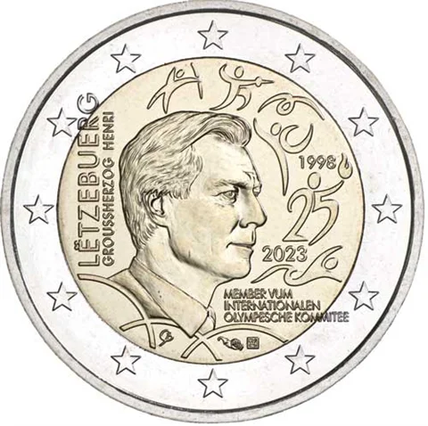 Il Lussemburgo Ha Unito Il 25 ° Anniversario Del Consiglio Internazionale Di O Sulla Moneta Commemorativa 2023 2 Euro Unc Nuovo Di Zecca