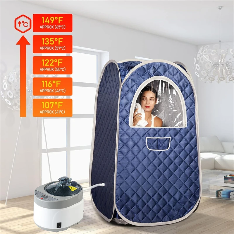 Single Person Sauna, Portable Steam Sauna Full Body, Newly Upgraded Large Space Sauna, Quick-Folding Sauna Spa Tent