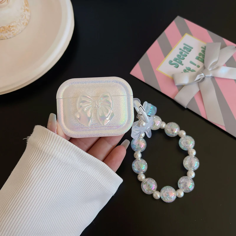 Bow Lovely Unique Lussuosa Custodia Per Airpods 2 3 Generation Cover Per Apple Airpods Pro 2Nd Gen Air Pods Guscio Protettivo