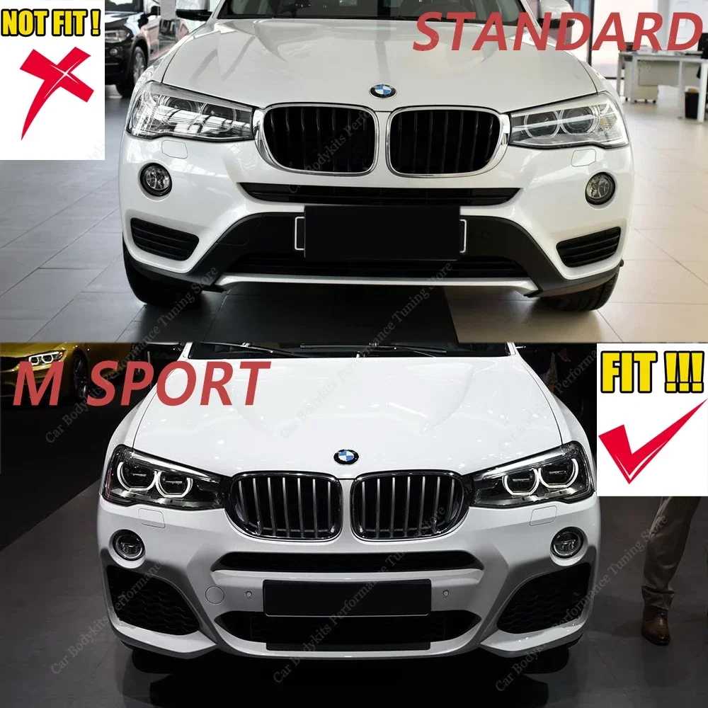 BMW X3 F25 X4 F26 20i 28i 30d 35i 35d M40i M 스포츠 2014-2018 Facelift Bodykits Tuning 용 앞 범퍼 립 스플리터 스포일러