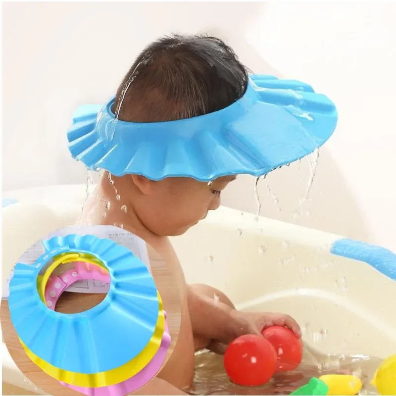 Baby Shower Protection Tools Hair Wash Hat Hair Wash Shield Shampoo Shower Cap Bath Tool Baby Head Protector Caps Child Waterproof Shampoo Adjustable Wash Hair Bath Shield Ear Eye Protection Infant Bathing