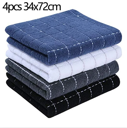 Homaxy 4/6pcs 100% Cottton Kitchen Towel Absorbent Dishcloth Ultra Soft  Kitchen Cloths Drying Hand Towels Home Cleaning Tools - AliExpress