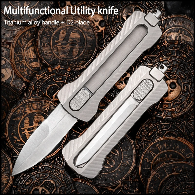 Titanium Alloy Utility Knife Tactical Selfdefense Knife Multi