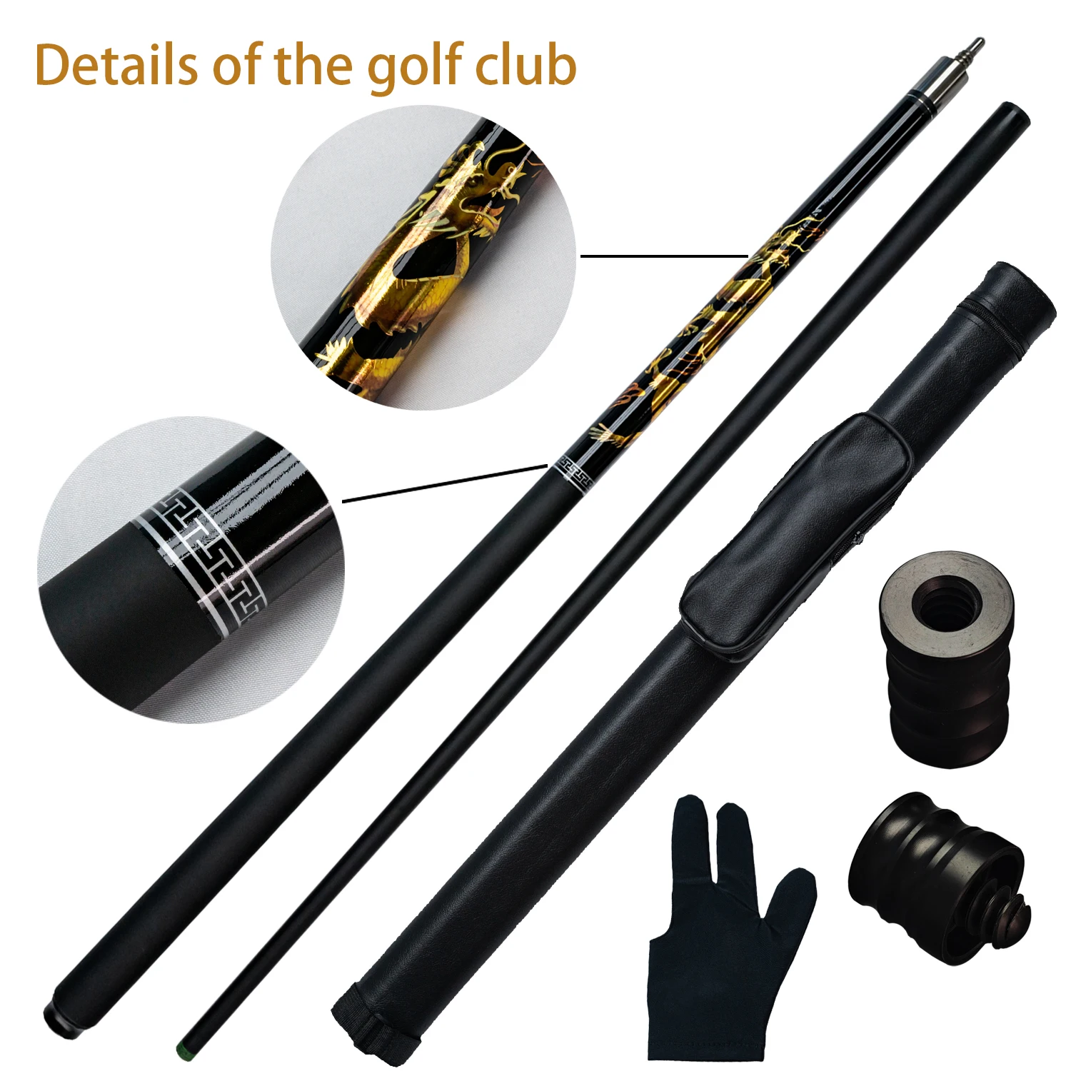 Carbon Billiard Cue Set with 12.5mm Tip for Nine Ball and Carom Complete Equipment for Professional Performance 4 PCs