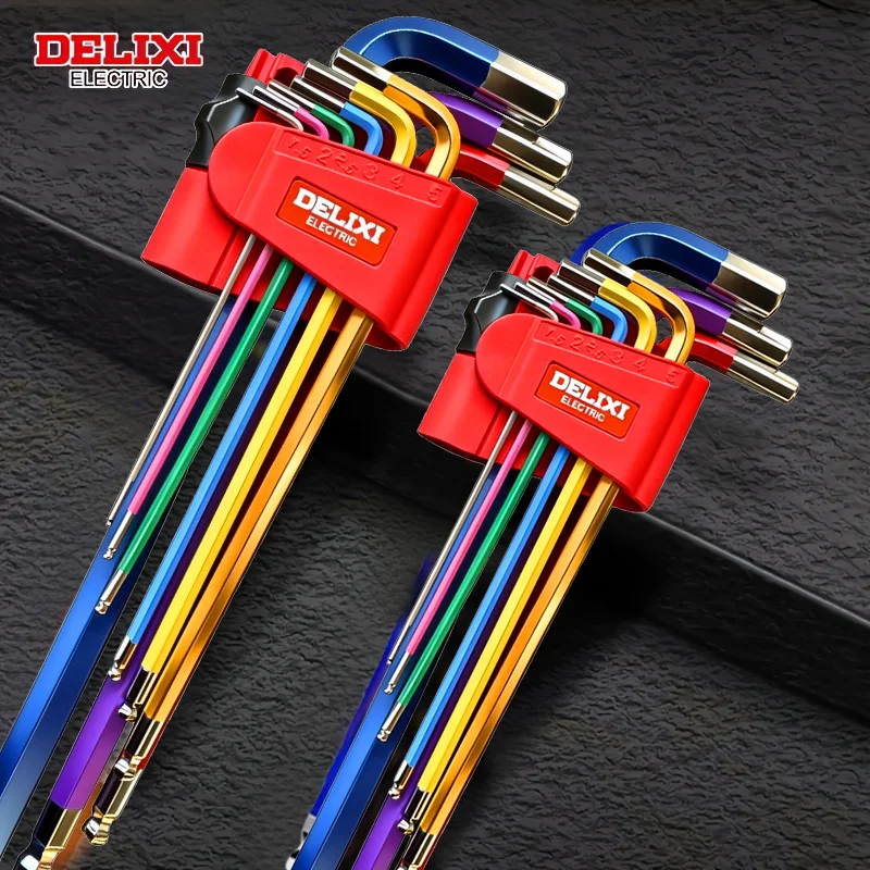 9er-Set Einschraub-Schraubenschlüssel-Satz aus S2-sonderveredelten, bunt, 1,5-10 mm