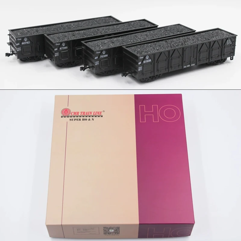 Cmr Train Model C62Ak Gondola Freight Car Scomparto Ho Ratio 1:87 Plastica Car Wheel Track Car Toy Set Regalo Di 4 Sezioni
