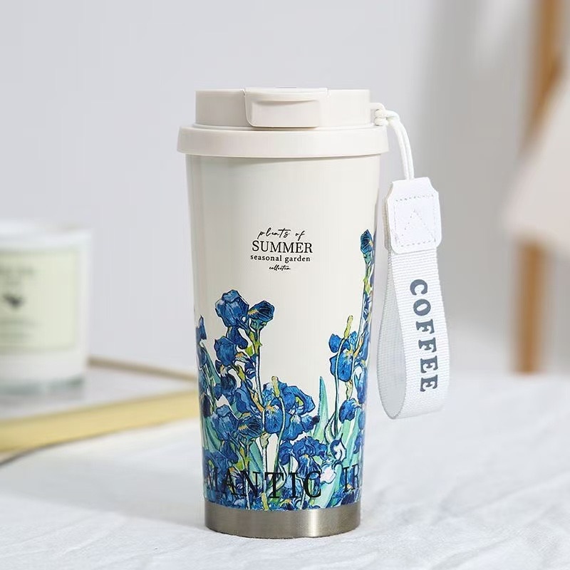 Coffee cup, 316 stainless steel vacuum bottle, direct drinking, thermos cup, 500ml light to carry, office outdoor business trip