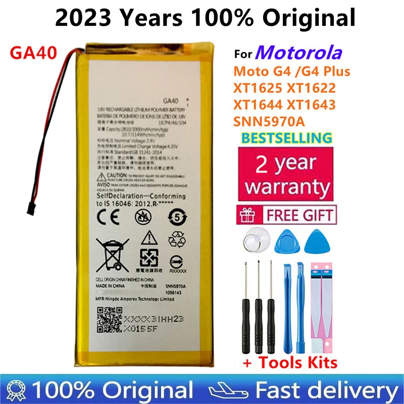 

100% genuine 3000mAh GA40 Battery For Motorola Moto G4 /G4 Plus XT1625 XT1622 XT1644 XT1643 SNN5970A Phone Batteries Batteria