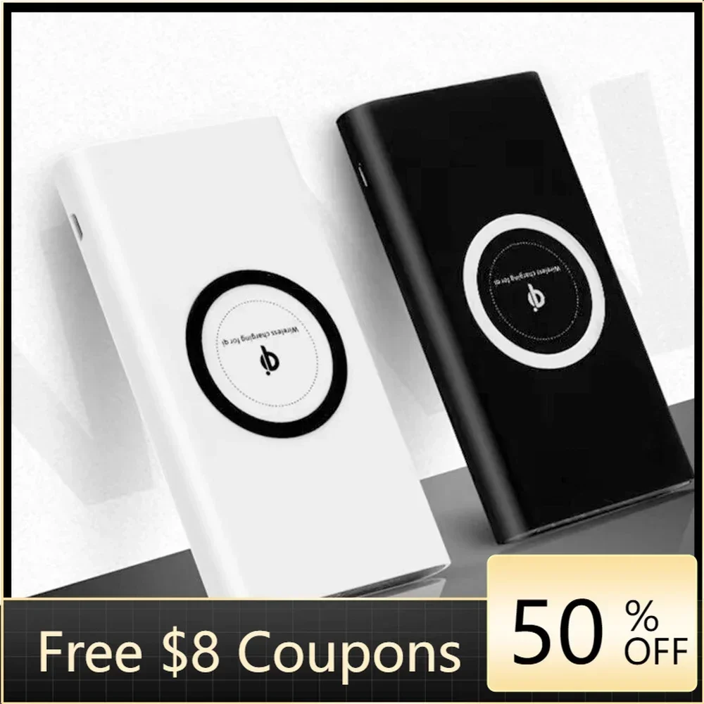 

Free Shipping Power Bank 30000mAh Wireless Two-way Fast Charging Portable LED Display External Battery Pack For iphone Xiaomi