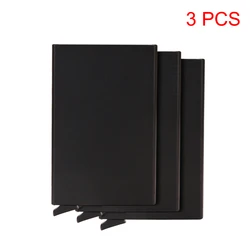 RFID Smart Metal Slim Wallet - Minimalist Black Card Holder (Black 3 PCS)