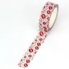 1PC. 10M Deco Cute Red Lips and Hearts  Washi Tape for Scrapbooking Journaling Adhesive Masking Tape Stationery 1