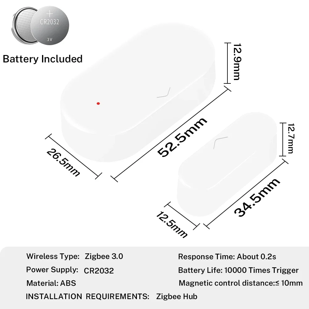 Zigbee 3.0 Tuya Door and Window Sensor for Smart Home Smart Life APP Compatible with Alexa Google Assistant door and window sensor