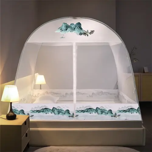 1pc 360°Coverage Thickened/encrypted New Cartoon Double Door Mongolian Yurt Mosquito Net,  Foldable Mosquito Net No Installation - Image 21