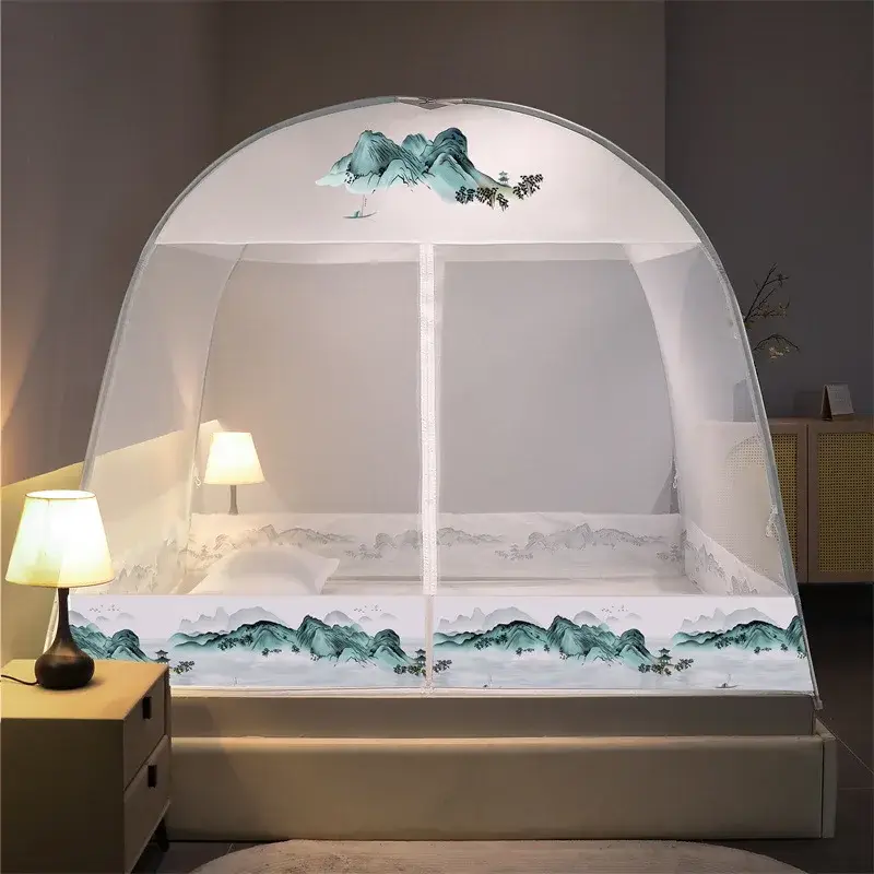 1pc 360°Coverage Thickened/encrypted New Cartoon Double Door Mongolian Yurt Mosquito Net,  Foldable Mosquito Net No Installation - Image 21