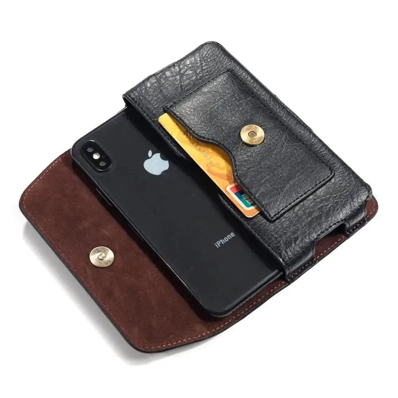 Leather Pouch Phone Case For Xiaomi Redmi Note 12 Pro Plus Holster Flip Case Belt Clip Waist Bag For Redmi Note 11R 9 10 Pro Max