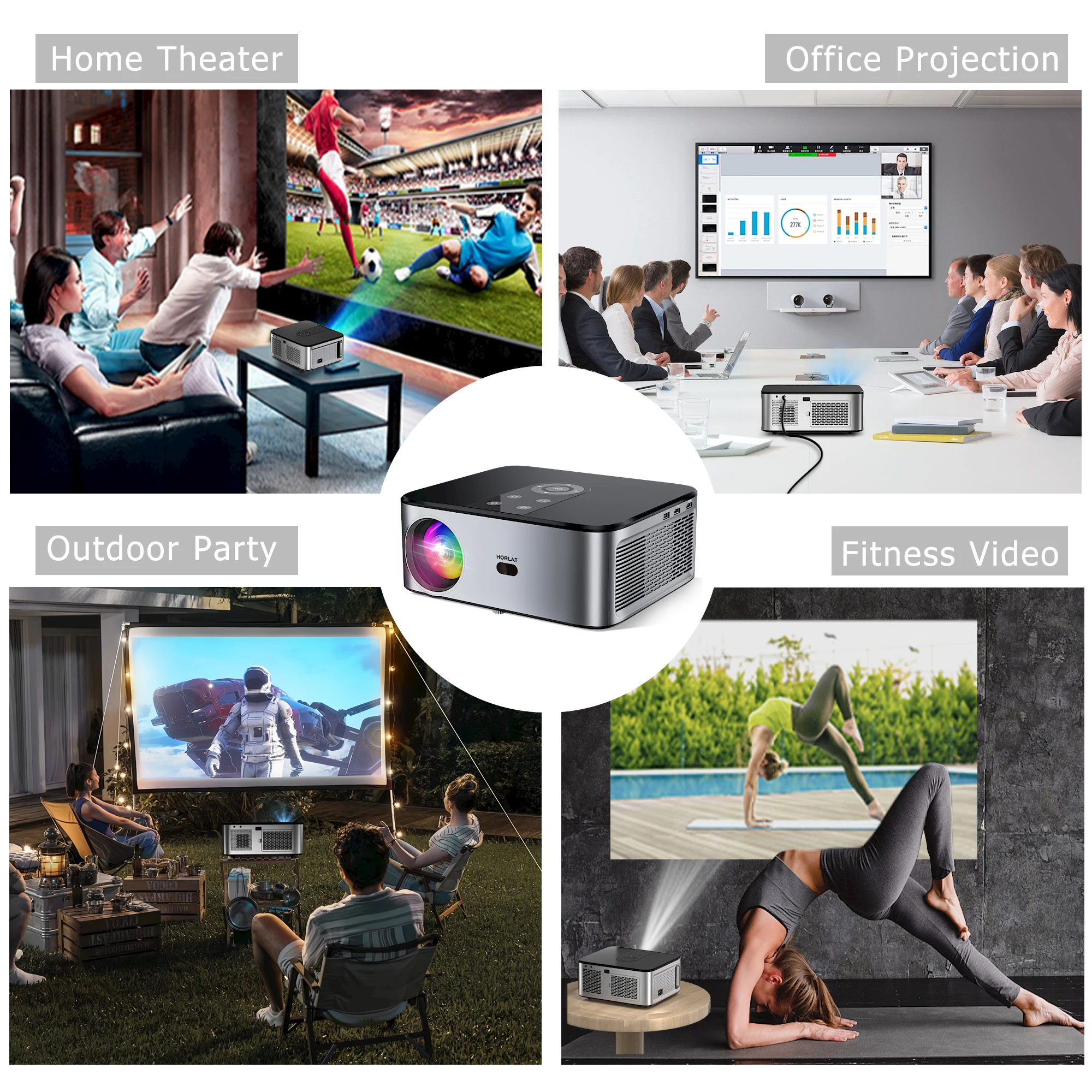 HORLAT 21000 Lumens LED Projector 6
