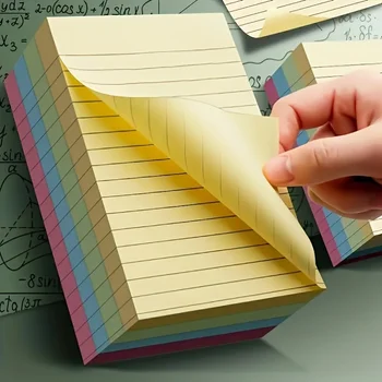 200 fogli di foglietti adesivi a righe in 4 colori, portatili, per studenti, per scrivere, autoadesivi, facili da applicare, blocco note per ufficio