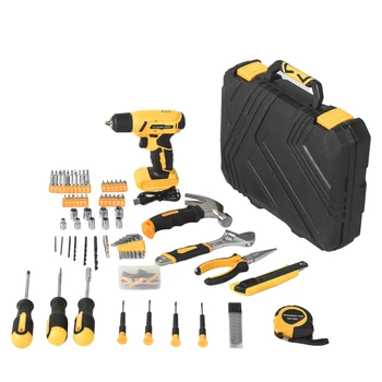 146-Piece Drill Set with 8V Cordless Drill, Home Tool Kit with Drill, House Repairing Hand Tool Kits with Portable Case 2