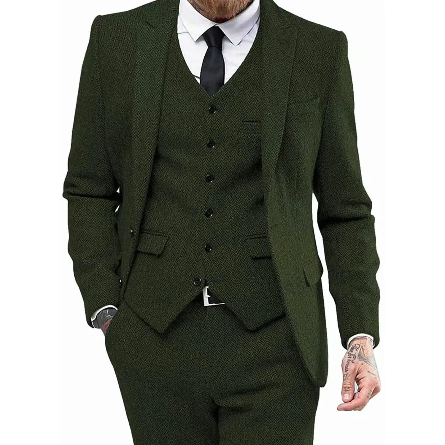 Plaid Suit ,3 Piece Men's Wedding Suit Set,Slim Groom Suits,stage graduation dress,Circus Costume