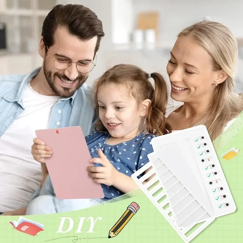 2er-Pack Aufgabentabelle für Kinder mit 10 Papiern, Aufgabentabelle aus Kunststoff, Checklistentafel, To-Do-Liste für die Planung zu Hause, Blankopapier – Detail 6