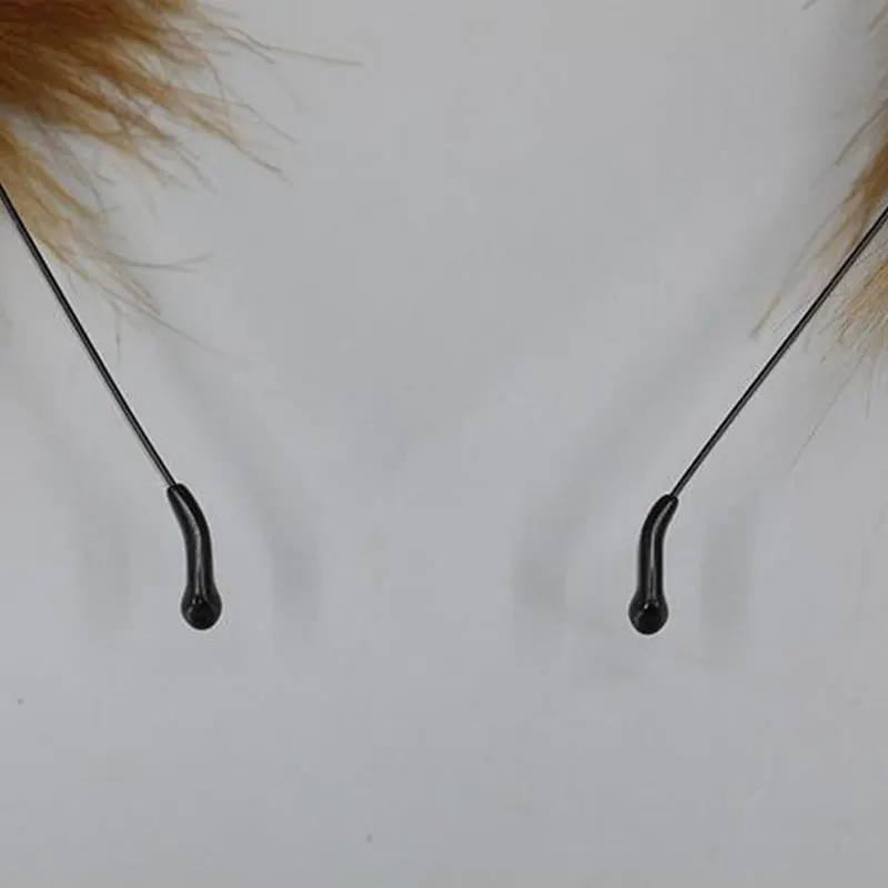Frauen süße Plüsch Fuchs Ohr Stirnband lange flauschige Fuchsschwanz verstellbare pelzige Wolf Schwanz Rollenspiel Anime Performance Cosplay Kostüm – Detail 8