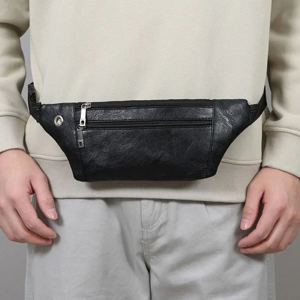 Modische Wasserdichte Hüfttasche Verschleißfeste Multifunktionale Handytasche PU Sporttasche – Detail 14