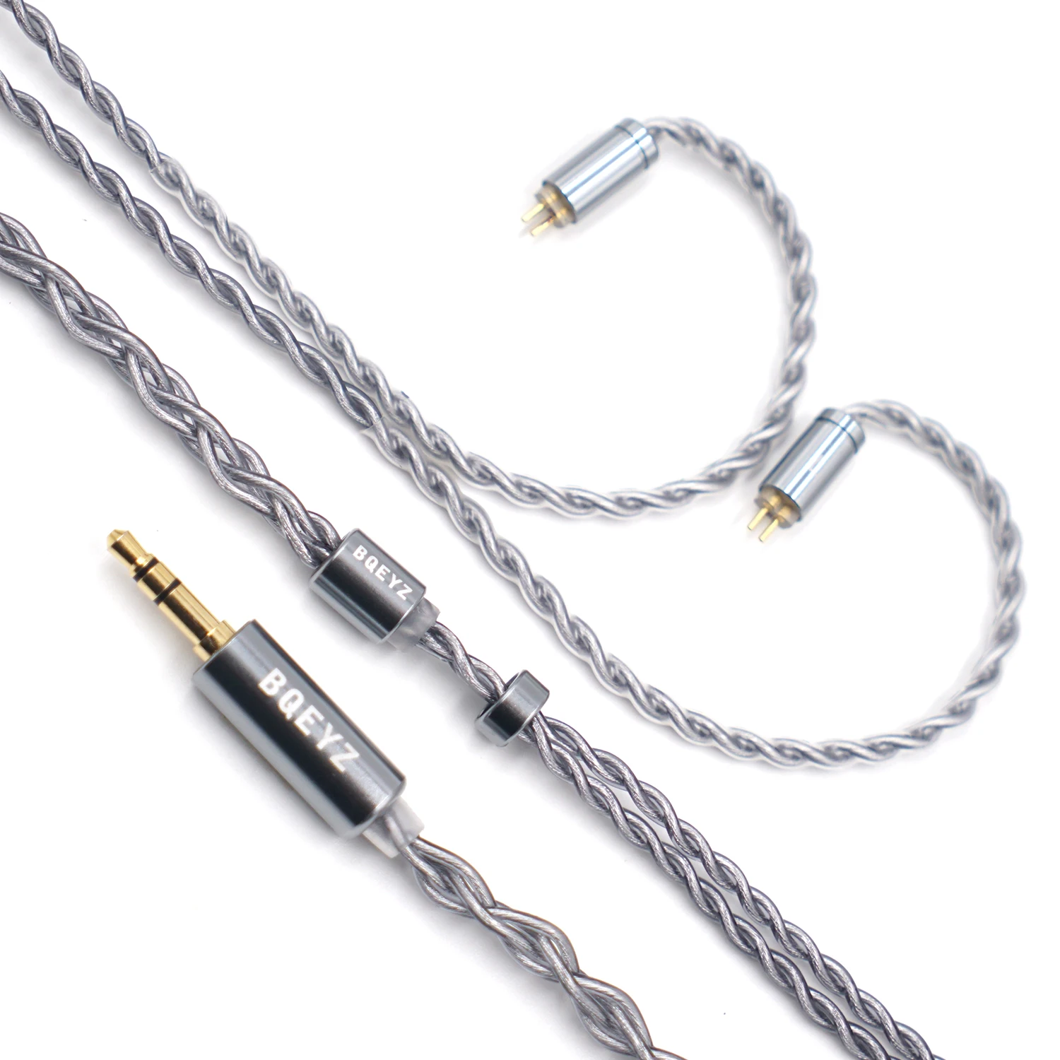 Bqeyz-cabo Atualizado Fone de Ouvido Híbrido Cobre Banhado a Prata Cristal Único Prata Fio Destacável 078 mm Pinos Inverno - Image 5