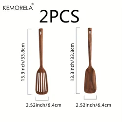 2PCS High-Temperature Resistant Wooden Japanese Cooking and Baking Spatula Set (2PCS)