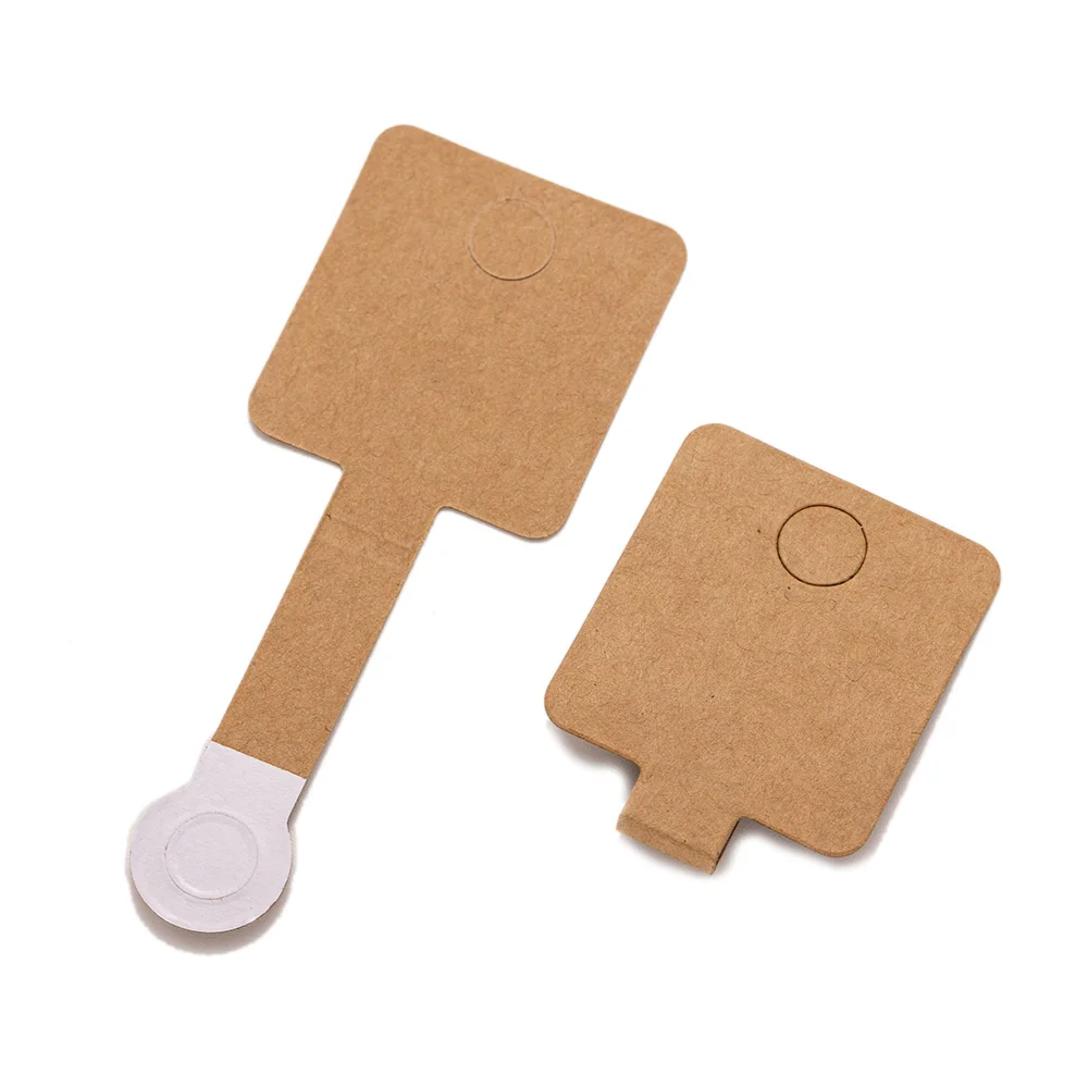 50 Stück 4 x 10 cm umklappbarer Papier-Schlüsselanhänger, selbstklebende Karten, Halsketten-Display-Tags, DIY mit Ring, Schmuckverpackung – Detail 5